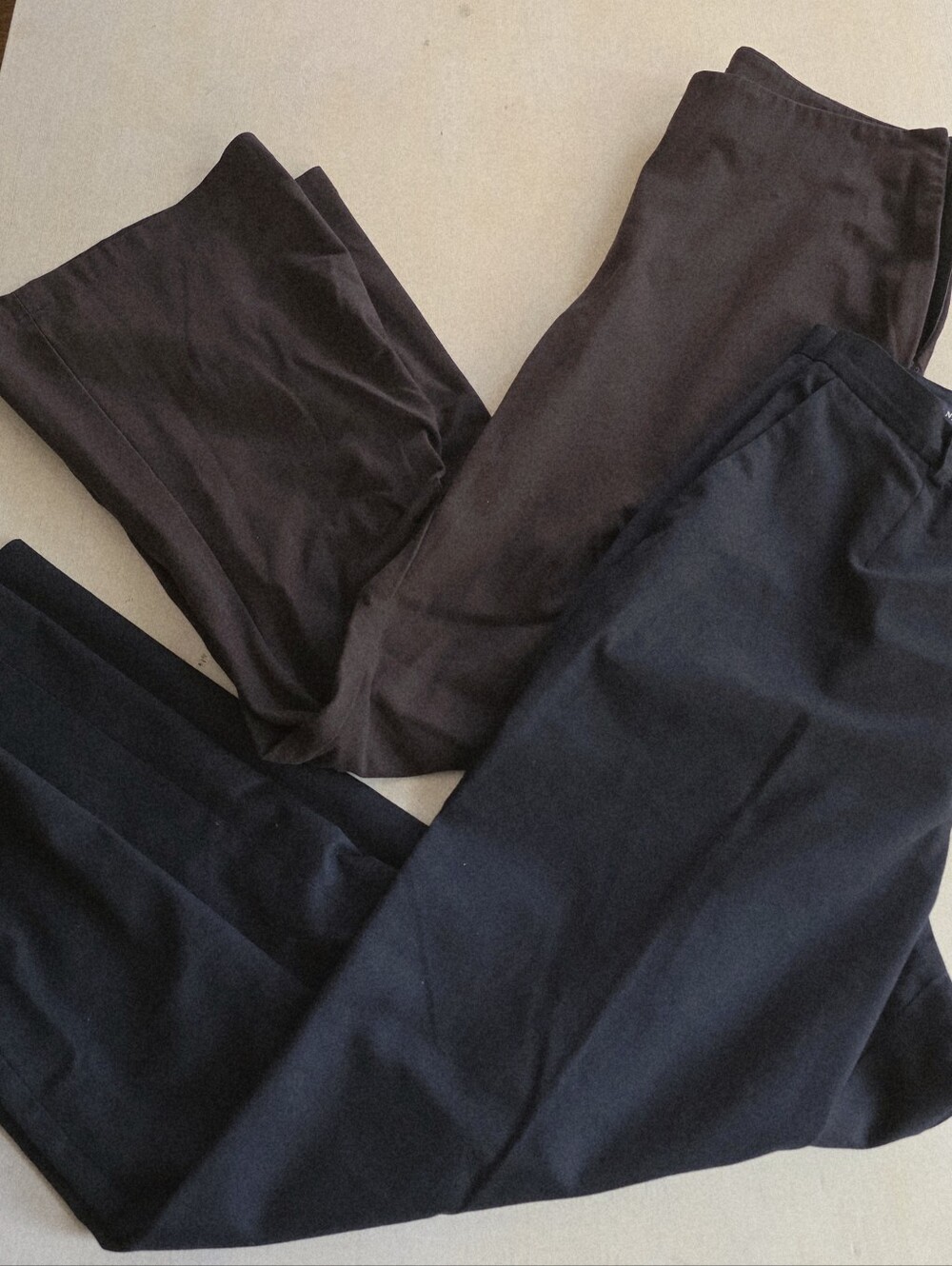 Bundle of 2 Size 12 Dress Pants Theory Brown Wide Leg & Lands' End Black